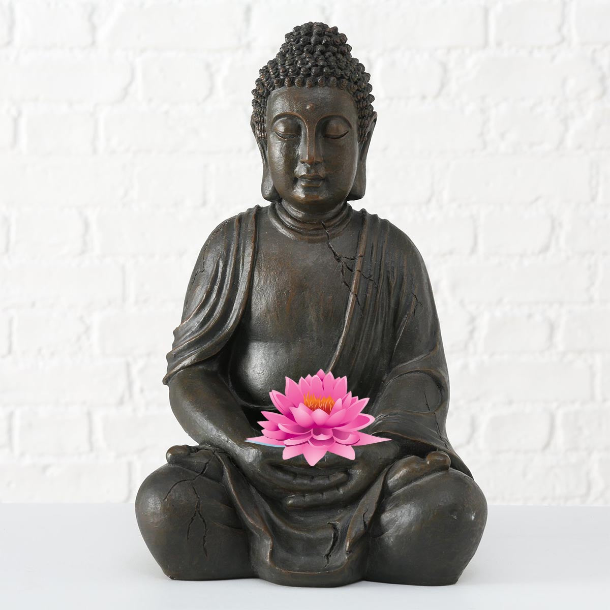 FeineHeimat Buddha Figur sitzend in Meditation 50 cm - Inspirierende Gartendekoration für spirituelle Harmonie