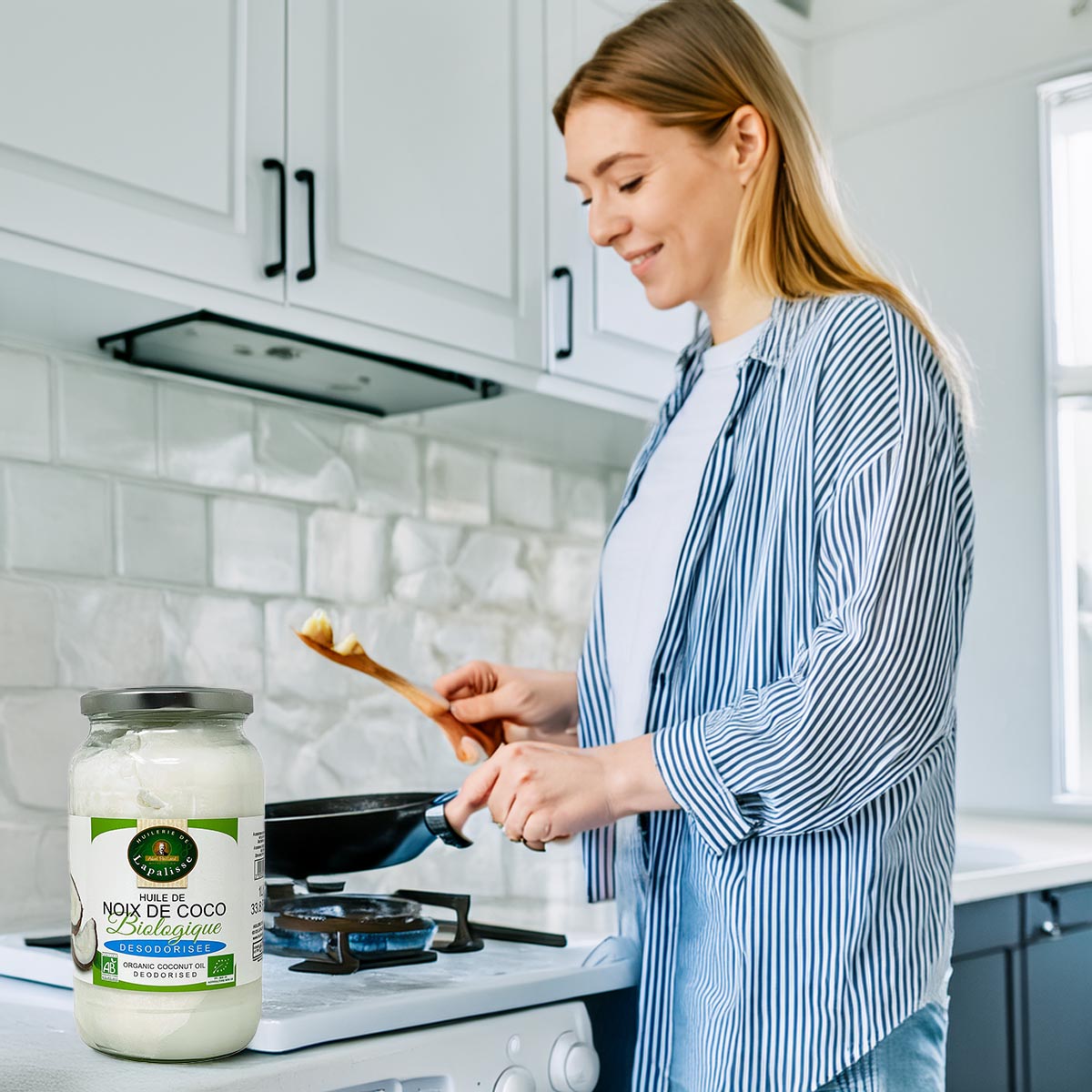 Biologisches Lapalisse Kokosnussöl 1L - Kaltgepresst, BIO, Vielseitig einsetzbar