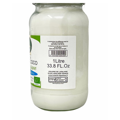 Lapalisse Biologisches Kokosnussöl 1L - Kaltpressung, Bio, Vielseitig