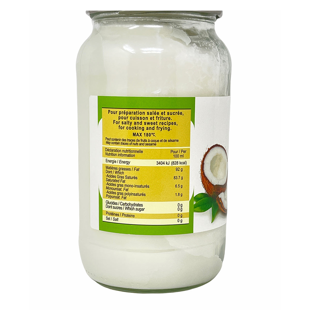 Lapalisse Biologisches Kokosnussöl 1L - Kaltpressung, Bio, Vielseitig