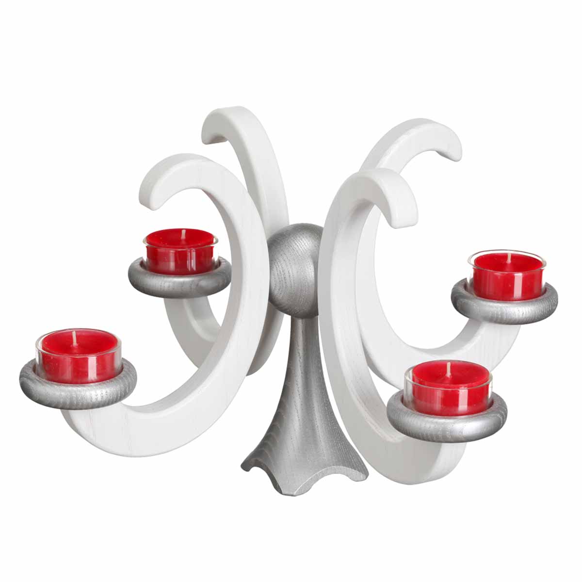 Adventsleuchter Kerzenständer 33 cm Esche weiß lasiert