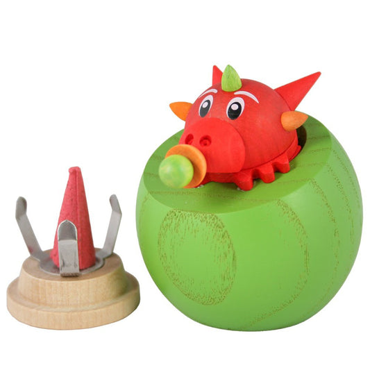 Seiffener Volkskunst Kugelräucherfigur Räucherdrache 8cm Handarbeit aus Deutschland