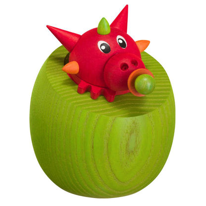 Seiffener Volkskunst Kugelräucherfigur Räucherdrache 8cm Handarbeit aus Deutschland