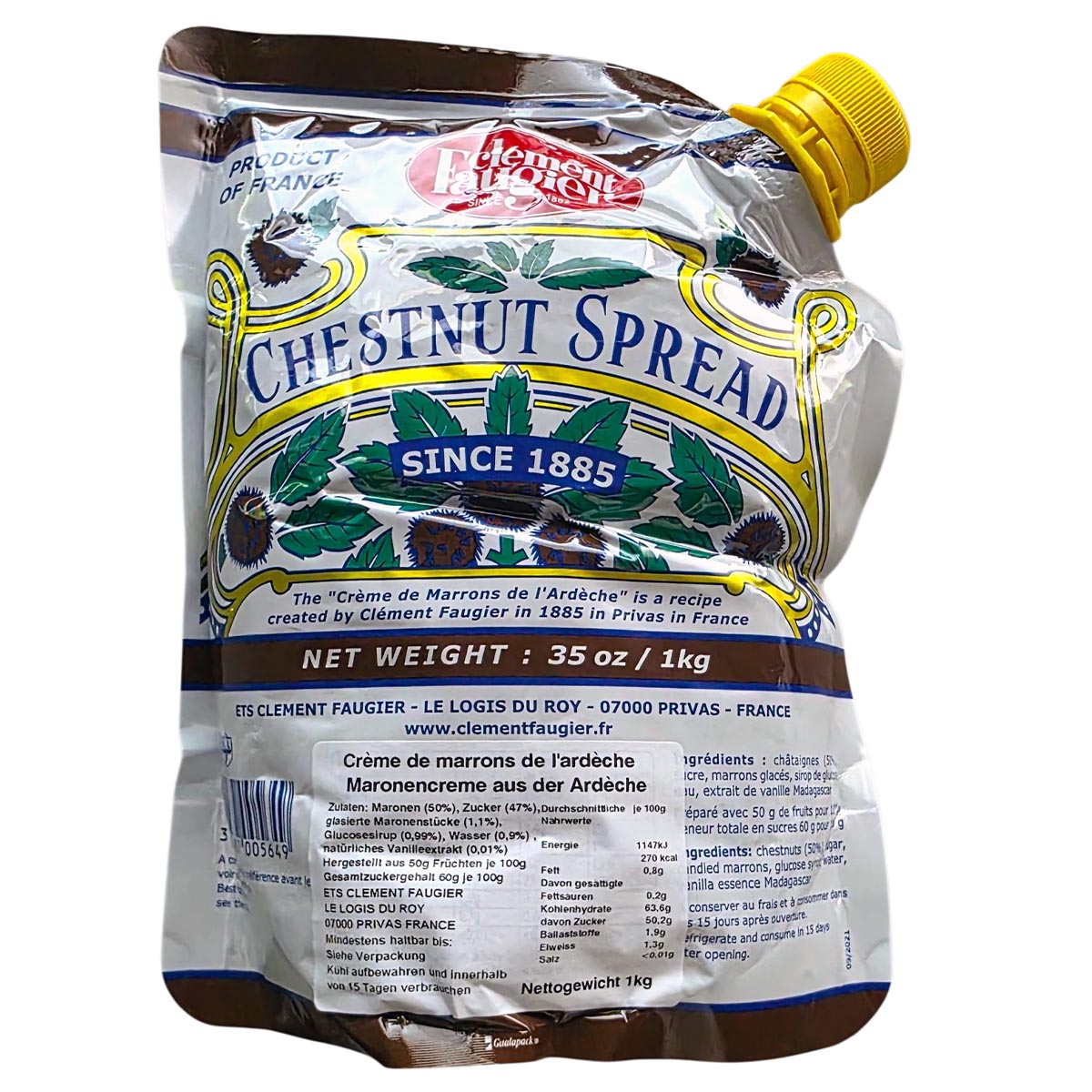 Clement Faugier Die originale Maronencreme aus Frankreich 1 KG praktischer Beutel