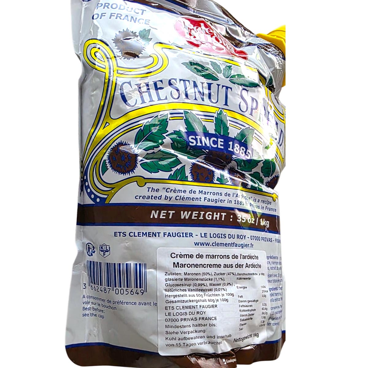 Clement Faugier Die originale Maronencreme aus Frankreich 1 KG praktischer Beutel