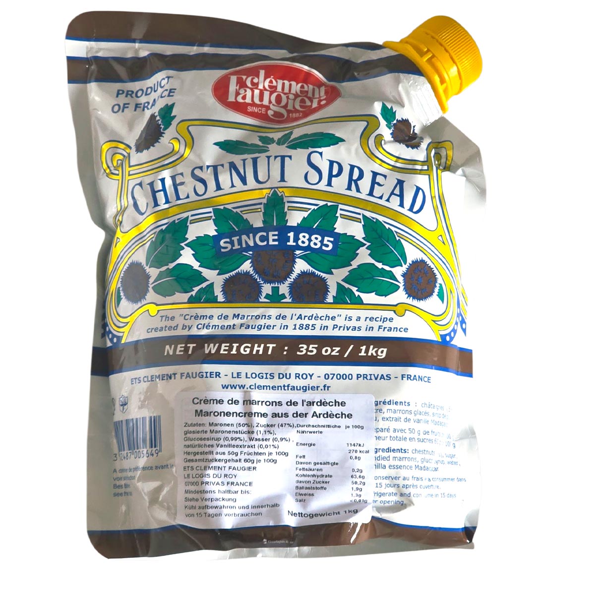 Clement Faugier Die originale Maronencreme aus Frankreich 1 KG praktischer Beutel