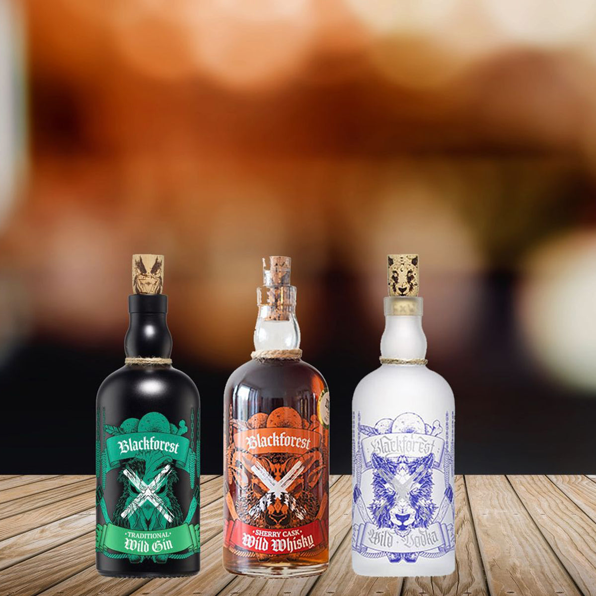 FeineHeimat 3er Probierset Blackforest Wild feinste Brände Whisky, Vodka, Gin