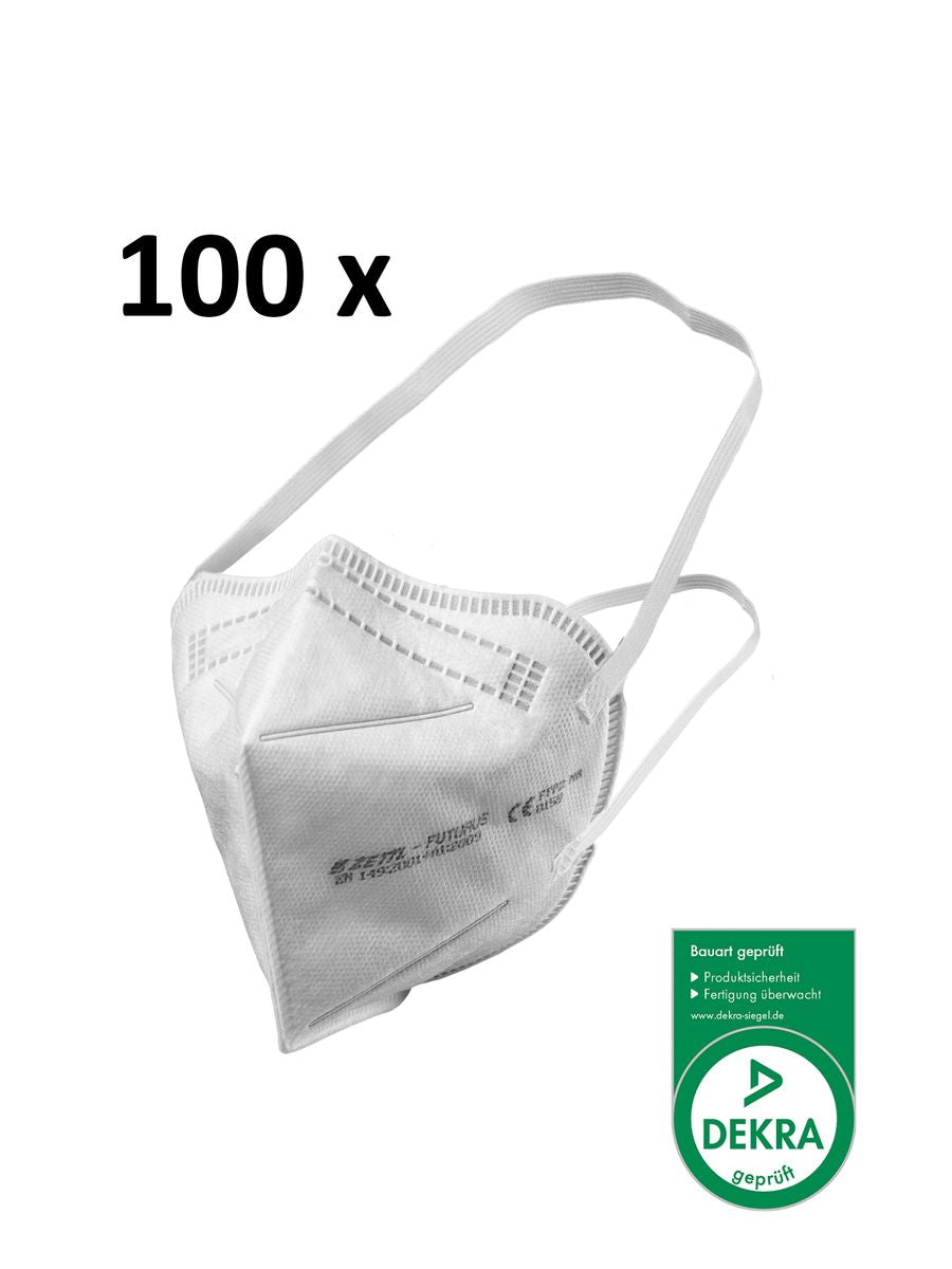 ZETTL FUTURUS FFP2 Maske Zertifiziert nach EN 149:2001+A1:2009 Durch DEKRA  CE 0158 Kopfband