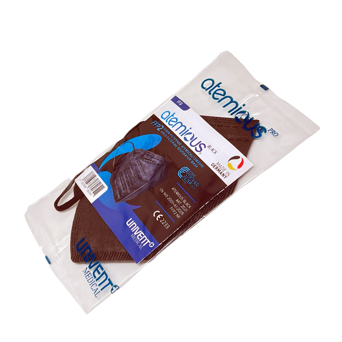 atemious PRO 2 BLACK  FFP2 Maske schwarz einzeln oder lose verpackt