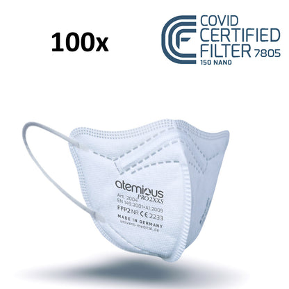 atemious PRO 2 XXS, FFP2 Maske EN149:2001+A1:2009 CE 2233 ACHTUNG! KLEINE PASSFORM