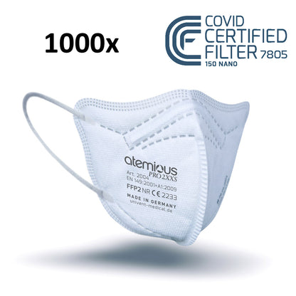 atemious PRO 2 XXS, FFP2 Maske EN149:2001+A1:2009 CE 2233 ACHTUNG! KLEINE PASSFORM