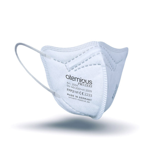 atemious PRO 2 XXS, FFP2 Maske EN149:2001+A1:2009 CE 2233 ACHTUNG! KLEINE PASSFORM