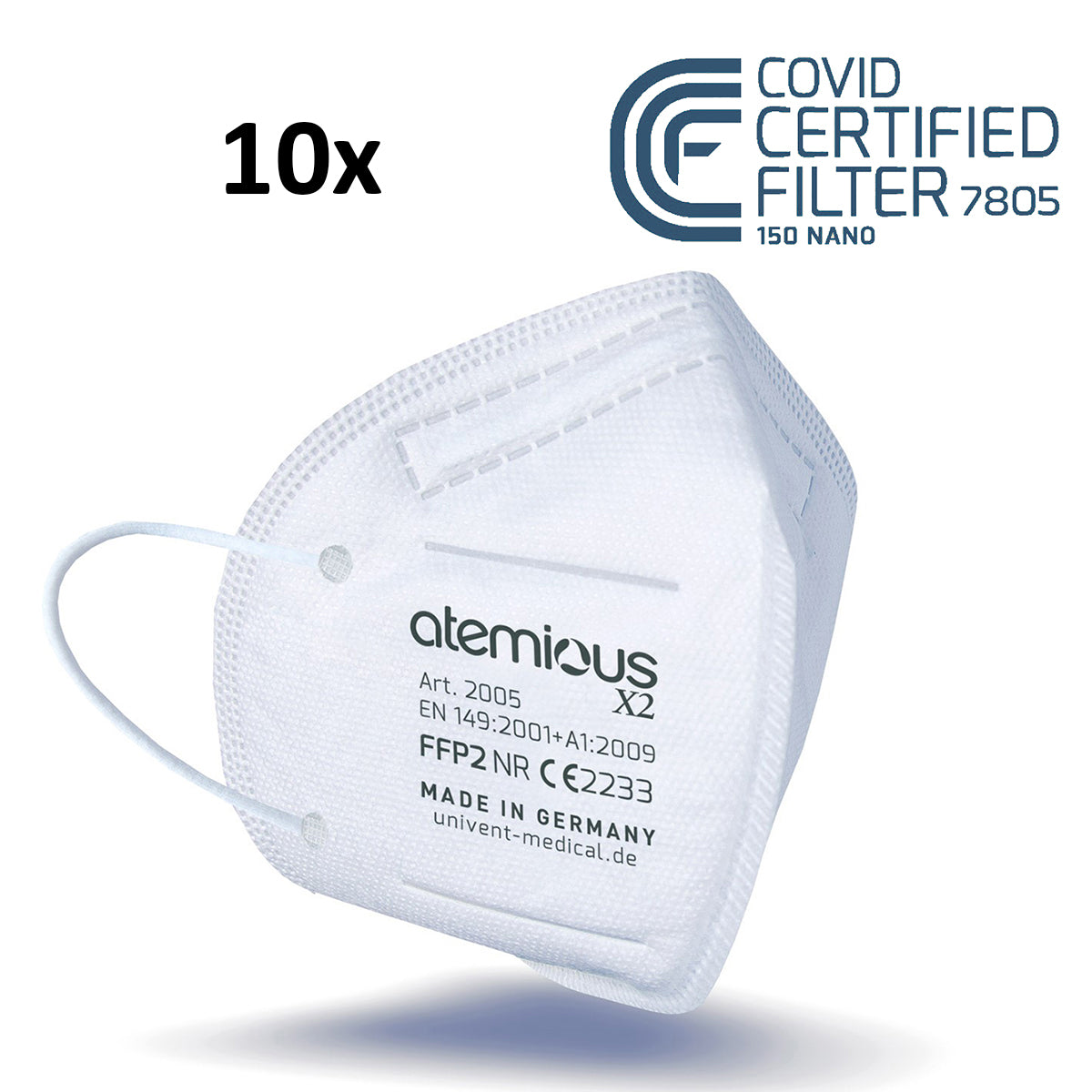 atemious X2  FFP2 Atemschutzmaske Made in Germany einzeln oder lose verpackt