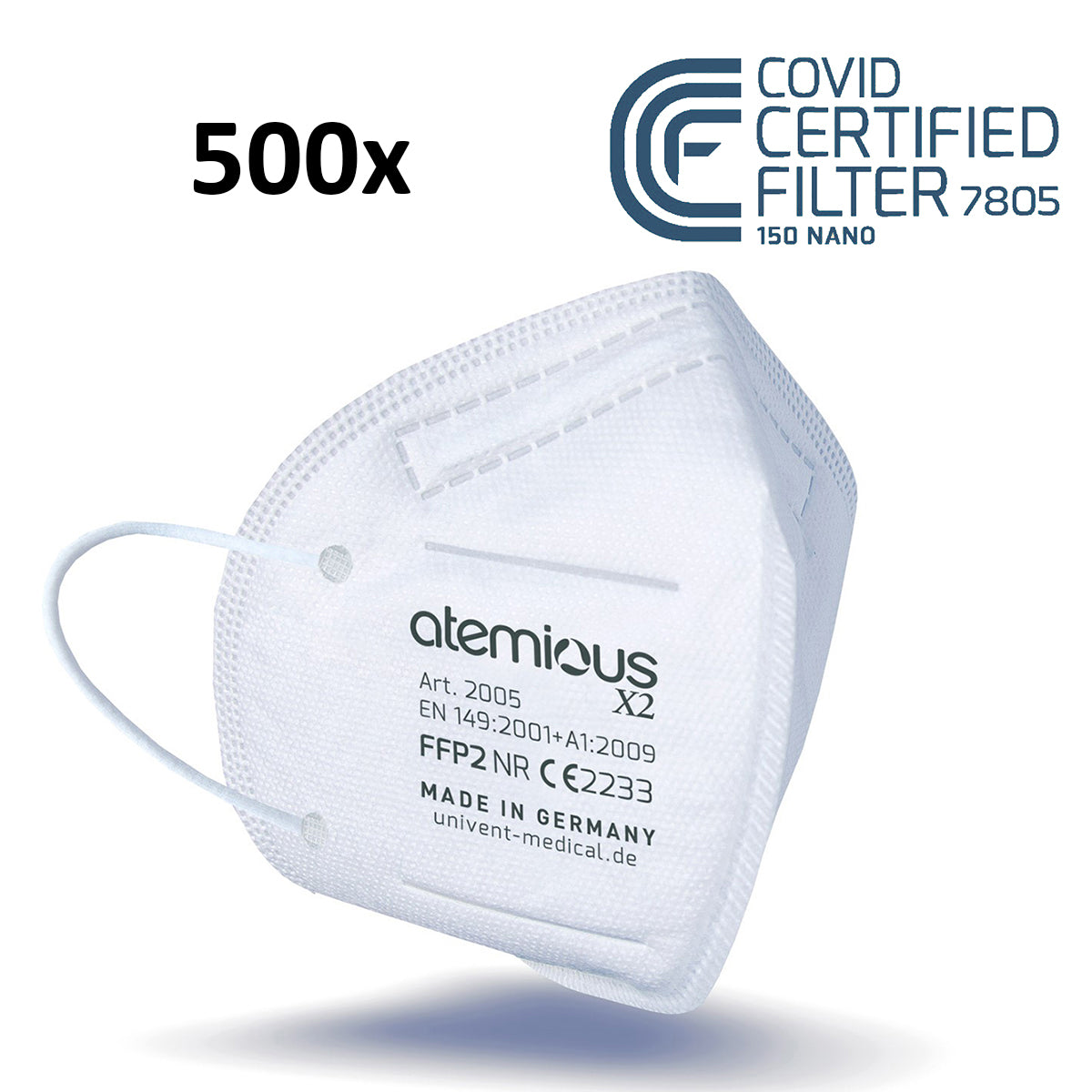 atemious X2  FFP2 Atemschutzmaske Made in Germany einzeln oder lose verpackt