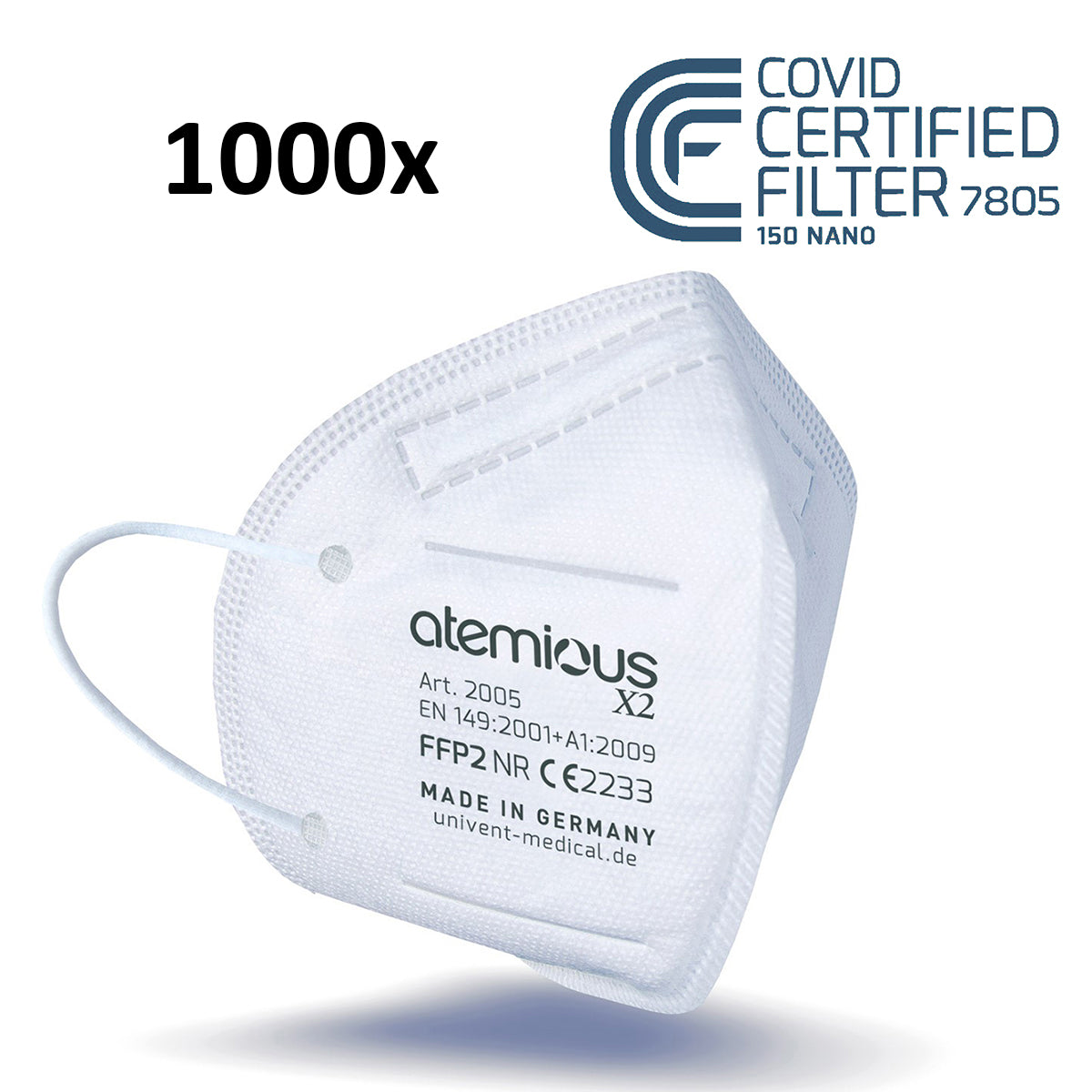 atemious X2  FFP2 Atemschutzmaske Made in Germany einzeln oder lose verpackt