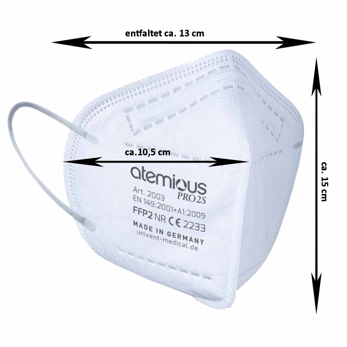 atemious PRO 2S, FFP2 Maske EN 149:2001+A1:2009 CE 2233  (Herstellernummer: 2003)