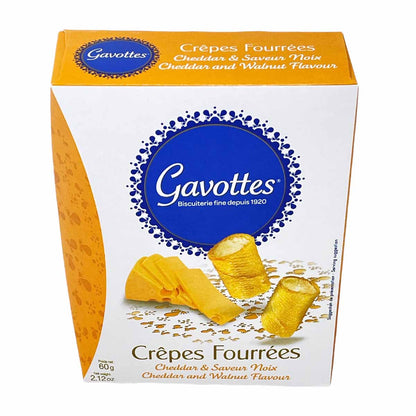 Gavottes Crêpes Fourrées Mini Pfannkuchen gefüllt mit Cheddar und Walnüssen
