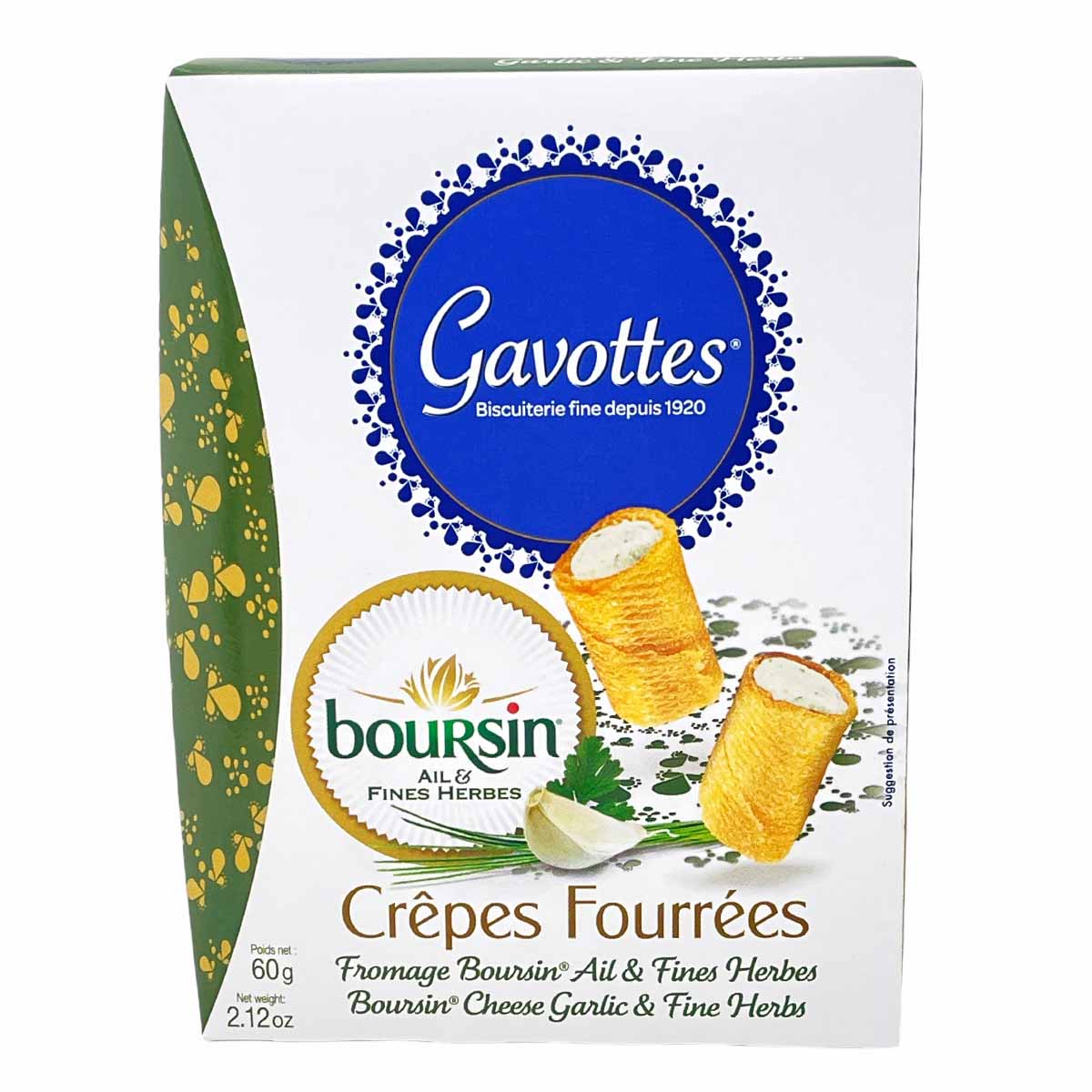 Gavottes Crêpes Fourrées Mini Pfannkuchen Boursin® gefüllt mit Doppelrahmkäse, Knoblauch und feinen Kräutern