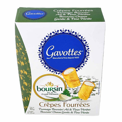 Gavottes Crêpes Fourrées Mini Pfannkuchen Boursin® gefüllt mit Doppelrahmkäse, Knoblauch und feinen Kräutern