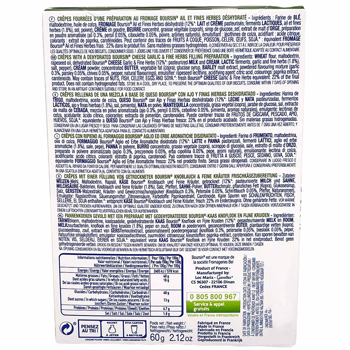 Gavottes Crêpes Fourrées Mini Pfannkuchen Boursin® gefüllt mit Doppelrahmkäse, Knoblauch und feinen Kräutern