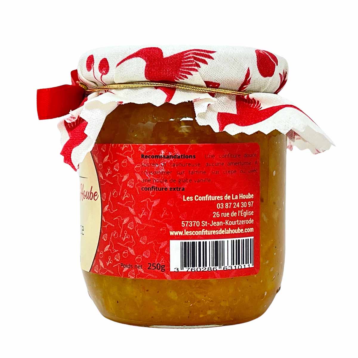 LES CONFITURES DE LA HOUBE extra süße Orangen Konfitüre mit Tonka Bohnen 250 Gramm