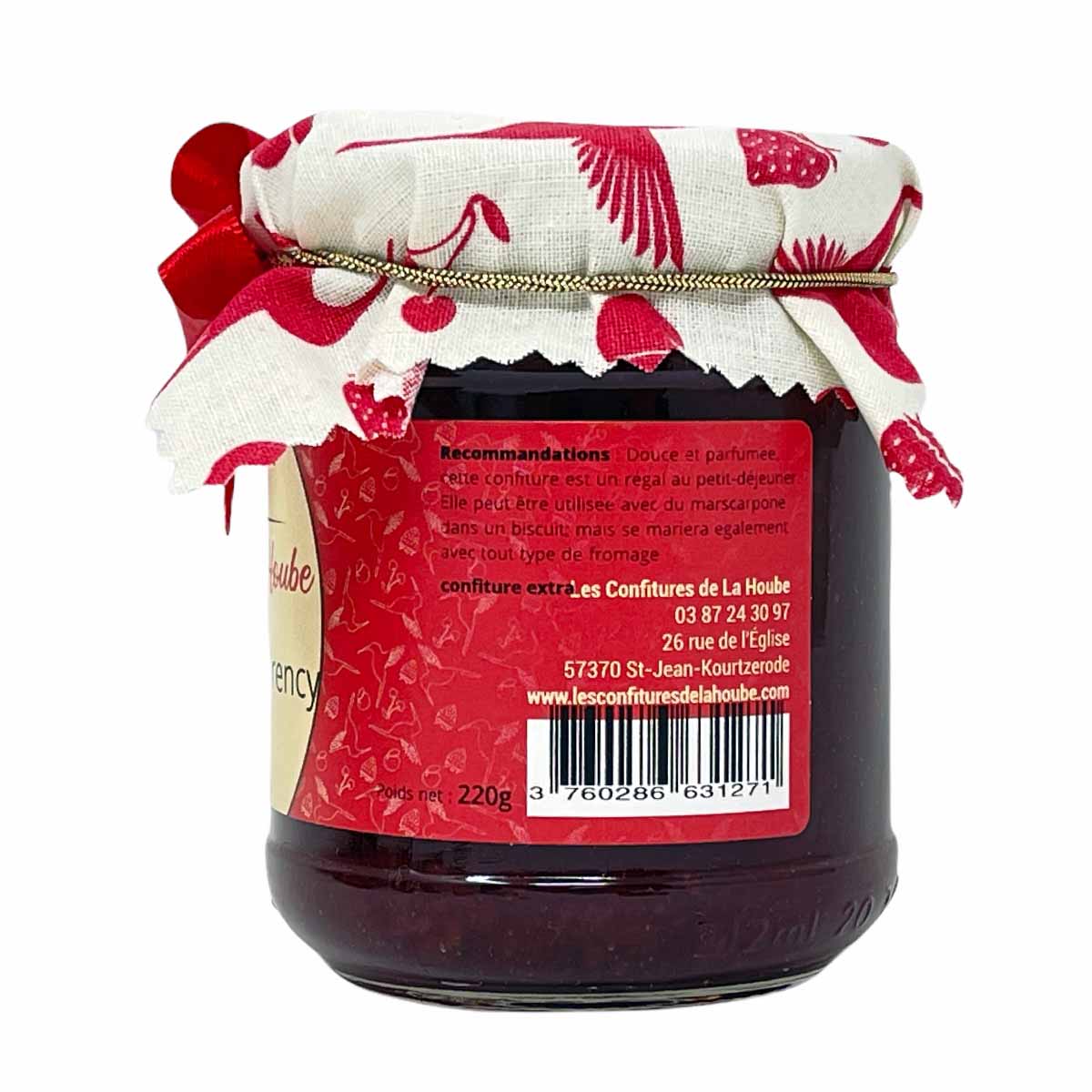 LES CONFITURES DE LA HOUBE Konfitüre Morello Kirsche aus Montmorency de Lorraine 220 Gramm