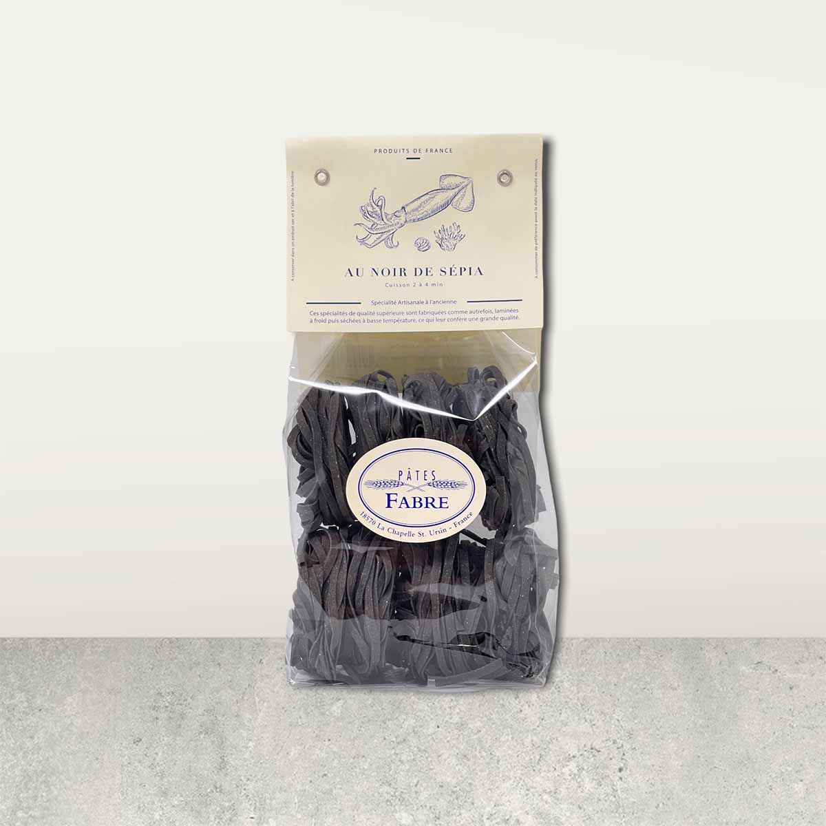 Pâtes Fabre Gourmet Tagliatelle mit Sepia Pâtes au Noir de Sepia 250g aus Frankreich