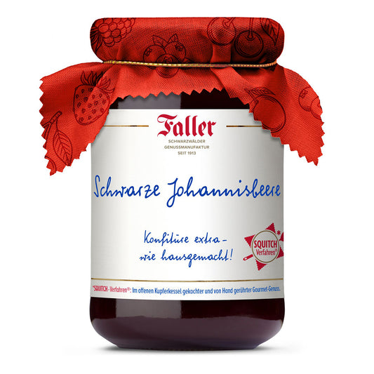 Fruchtaufstriche aus dem Schwarzwald Faller Johannisbeere schwarz Konfitüre extra 330 g