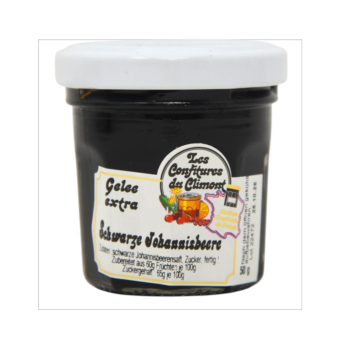 Les Confitures du Climont Schwarze Johannisbeeren Gelee Extra 50g – Premium Genuss