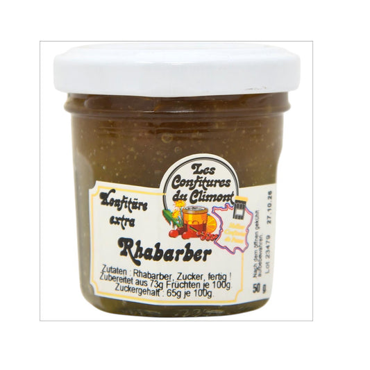 Les Confitures du Climont Rhabarber Konfitüre Extra 50g – Feinster Genuss aus dem Elsass