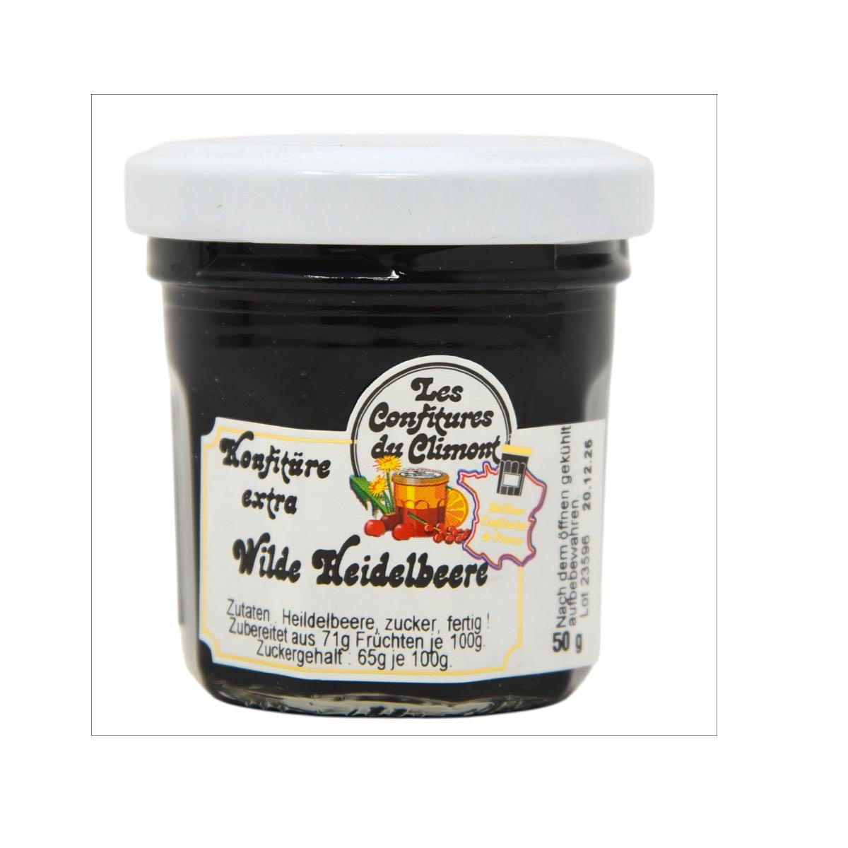 Les Confitures du Climont Wilde Heidelbeere Konfitüre Extra 50g – Feinster Genuss