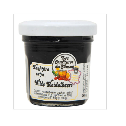Les Confitures du Climont Wilde Heidelbeere Konfitüre Extra 50g – Feinster Genuss