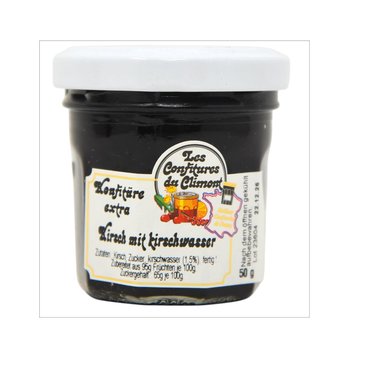 Les Confitures du Climont Kirsch Konfitüre Extra mit Kirschwasser 50g
