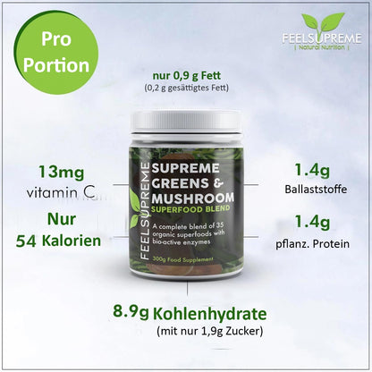 Feel Supreme Supreme Greens & Pilze - Ballaststoffreiche Pilzmischung, 300g
