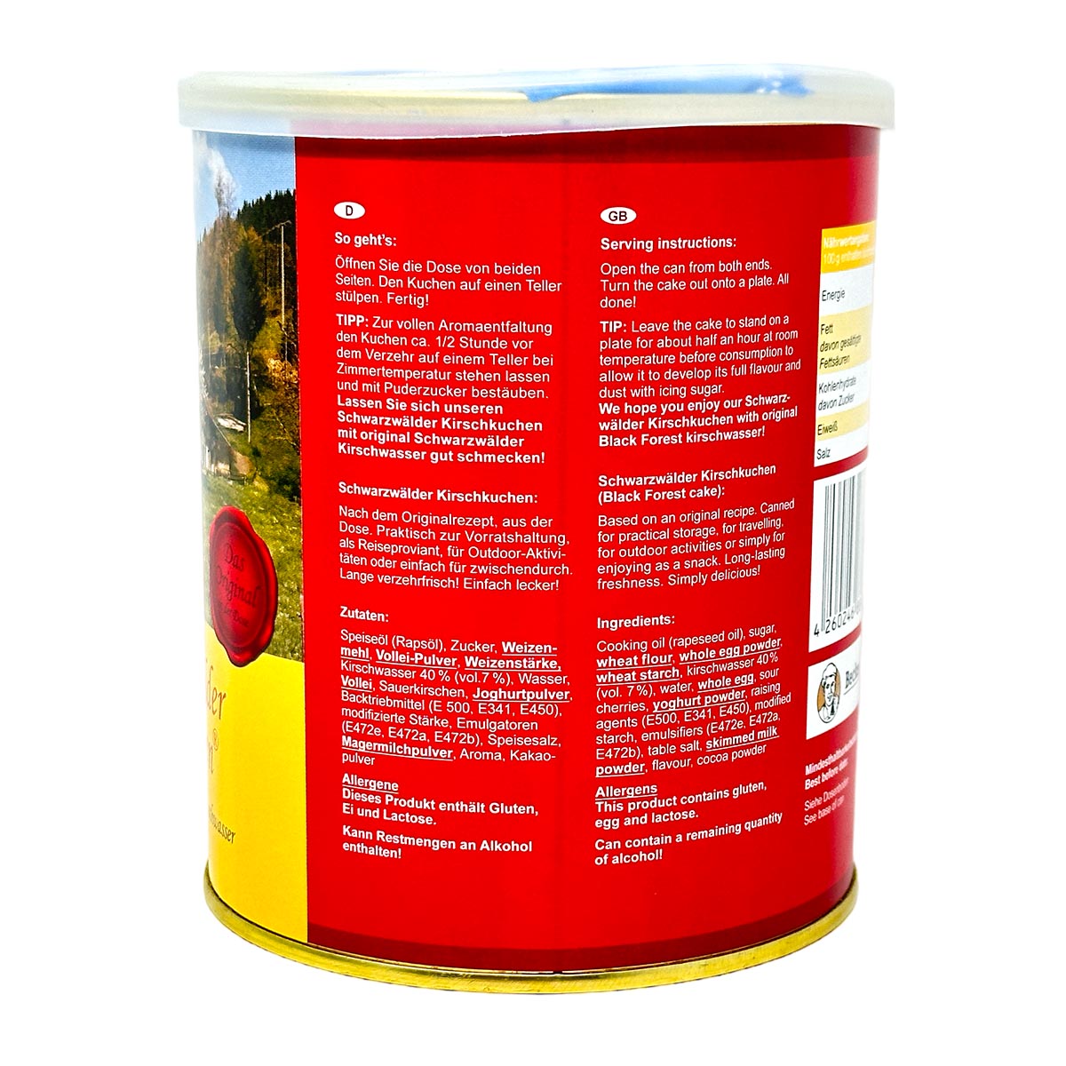 Beckesepp Schwarzwälder Kirschkuchen in der Dose 380g Das Geschenk