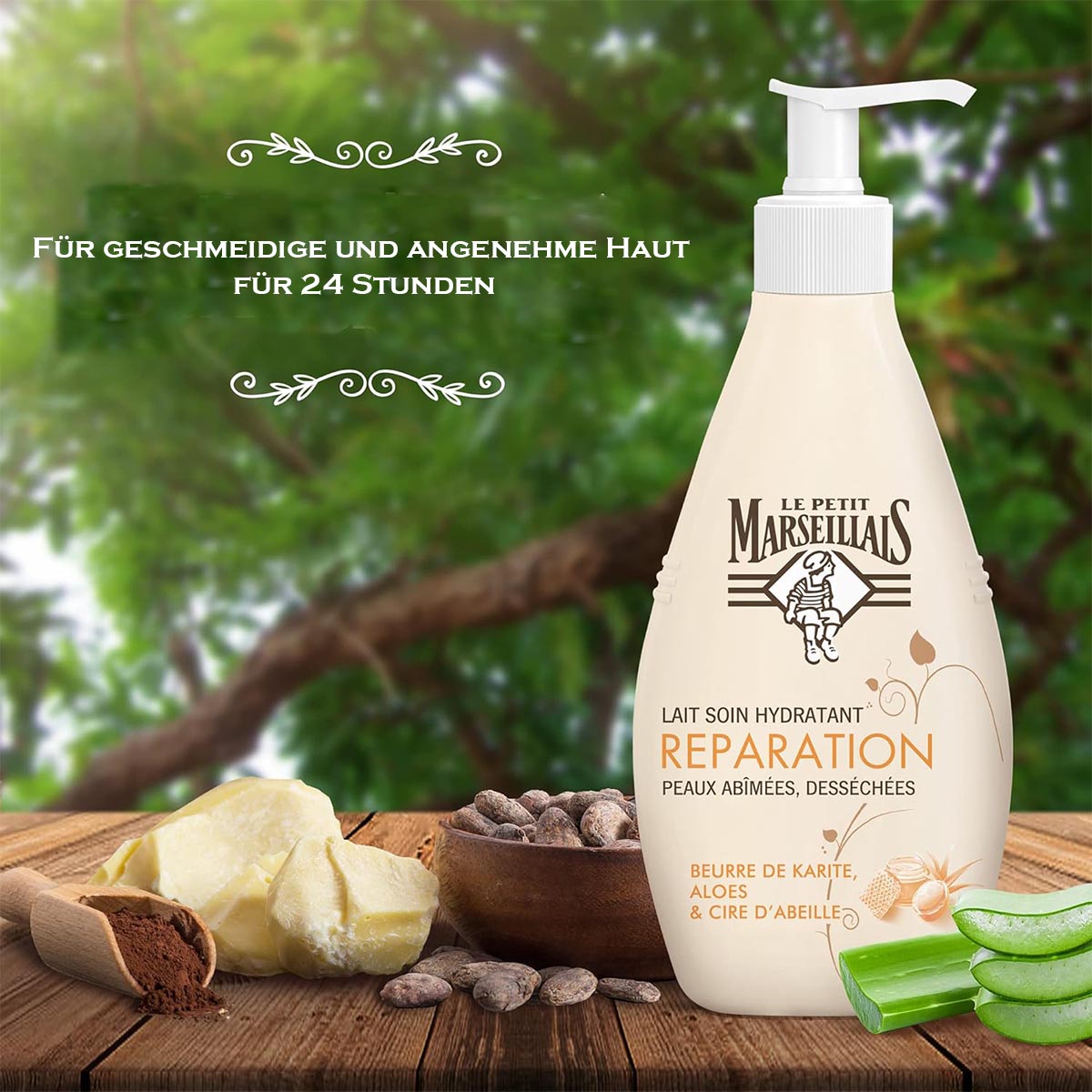 Le Petit Marseillais Körperlotion Aloe Vera Shea Bienenwachs 400ml Feuchtigkeitspflege
