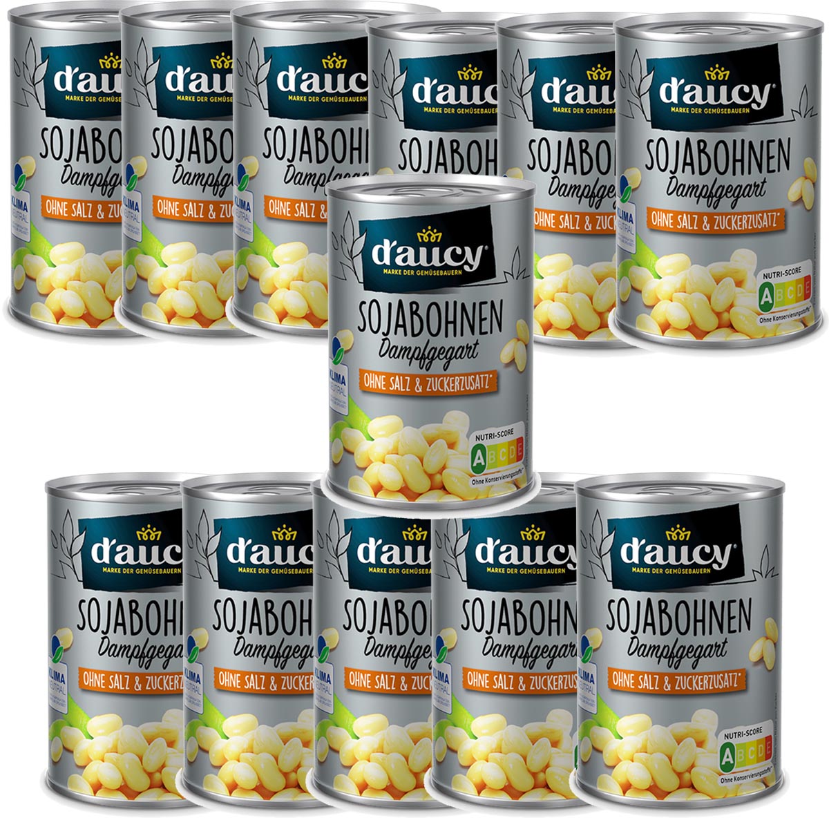 D'aucy Sojabohnen - Salz- & zuckerfrei, ohne Konservierungsstoffe, 110g Dose