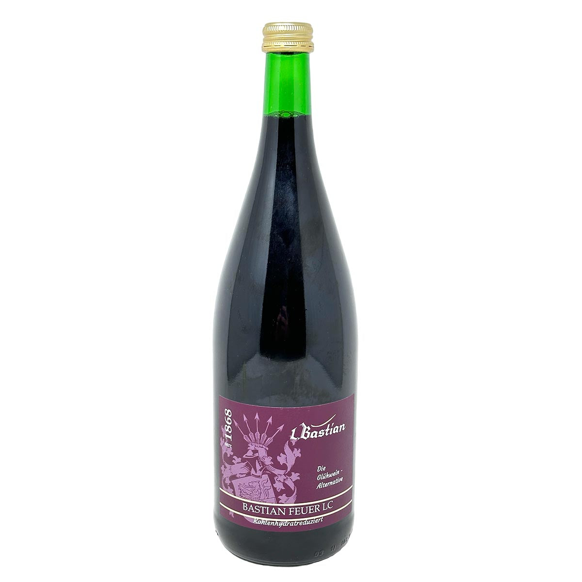 Weingut L. Bastian "Bastian Feuer LC" Roter zuckerfreier Glühwein LC 1 Liter - Alkoholgehalt: 10,0 % vol