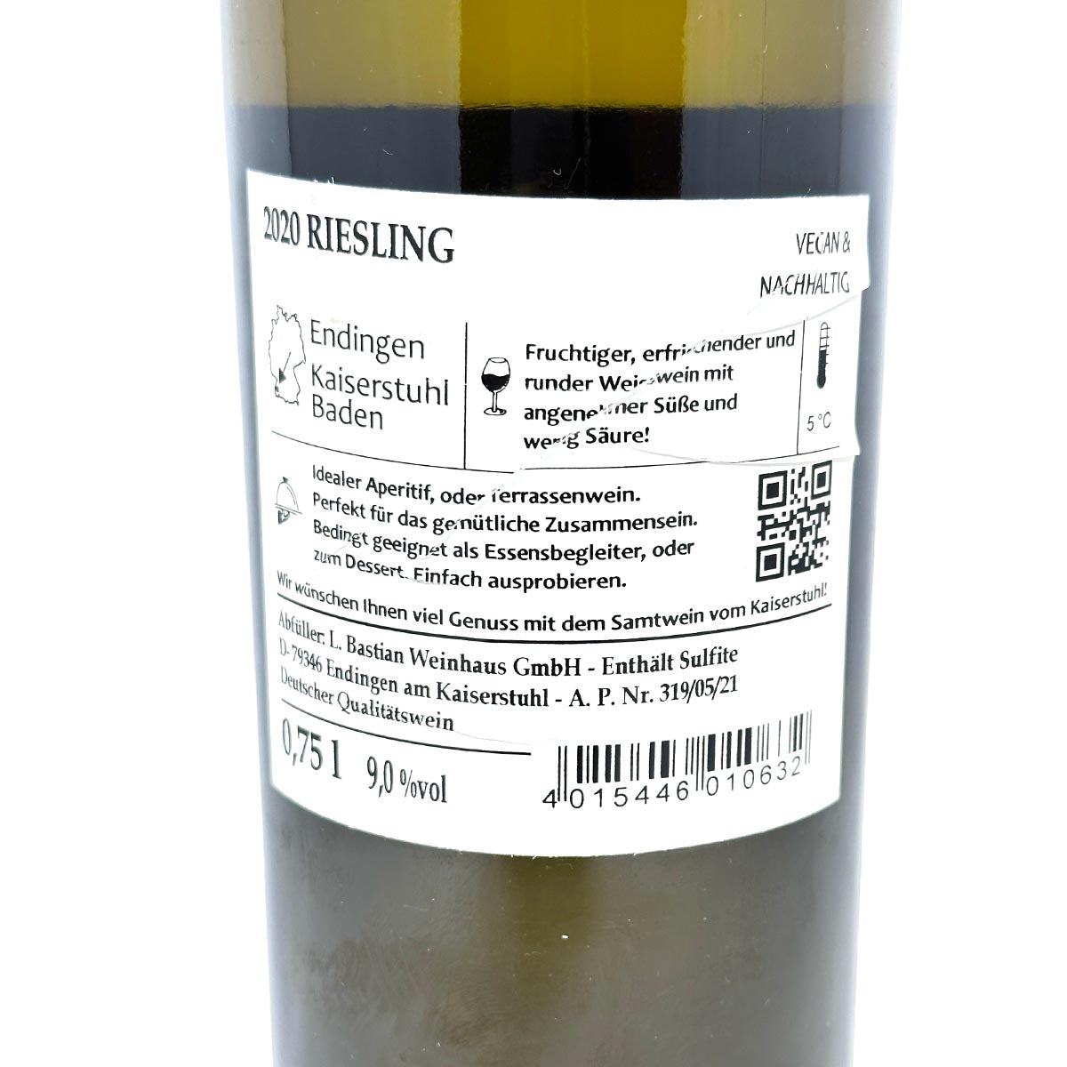 Weingut L. Bastian Riesling lieblich ***Exklusiv***  0,75 Liter - Alkoholgehalt: 9,0 % vol