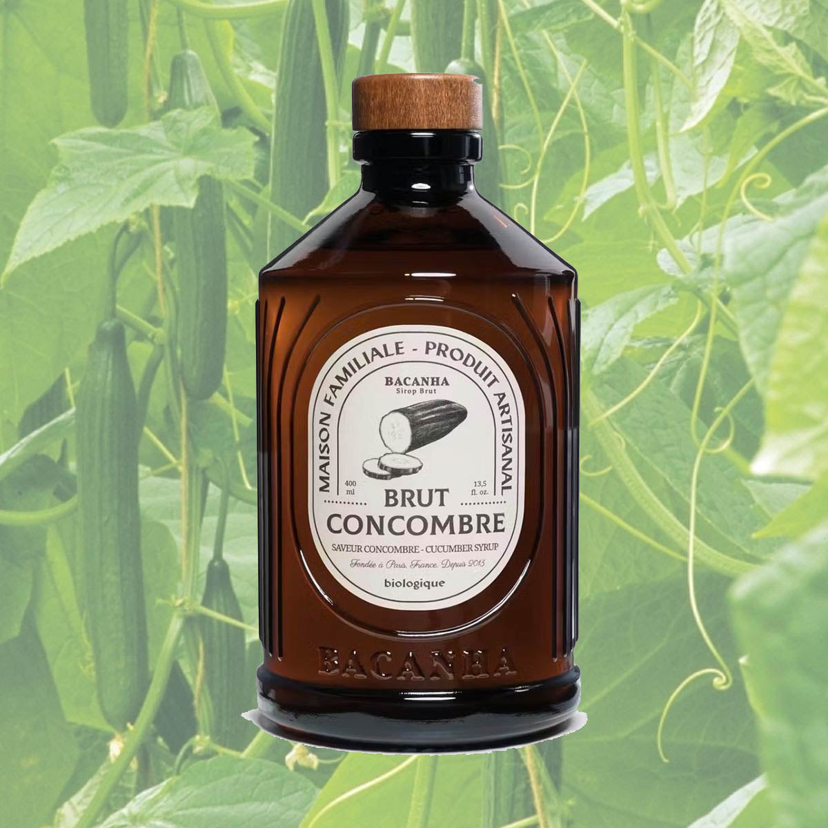Bacanha Sirop Brut de Concombre Bio 400 ml - Bio Gurken Sirup mit Bio Rohrzucker