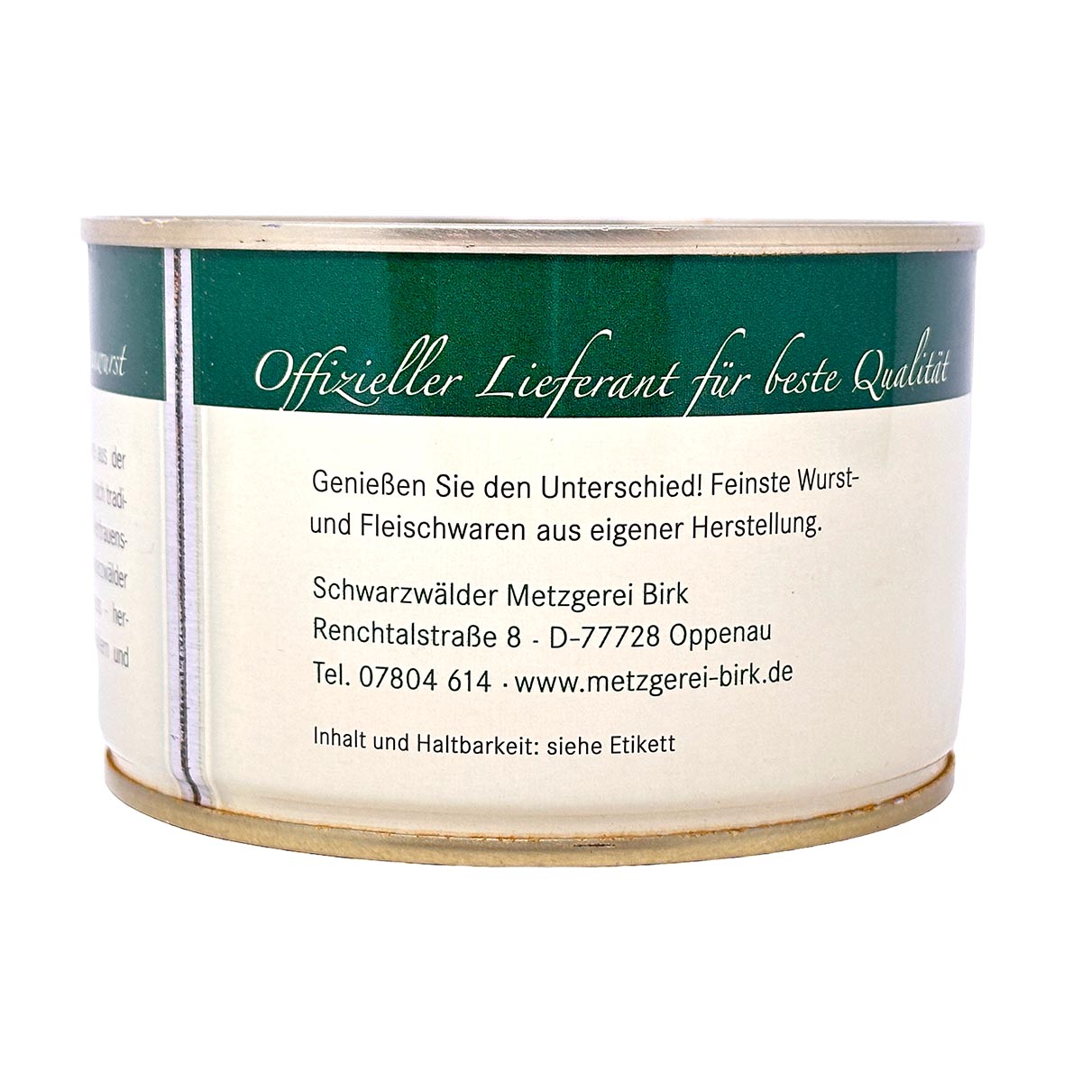 Schwarzwälder Metzgerei Birk Dosenwurst Hausmacher Blutwurst aus eigener Herstellung