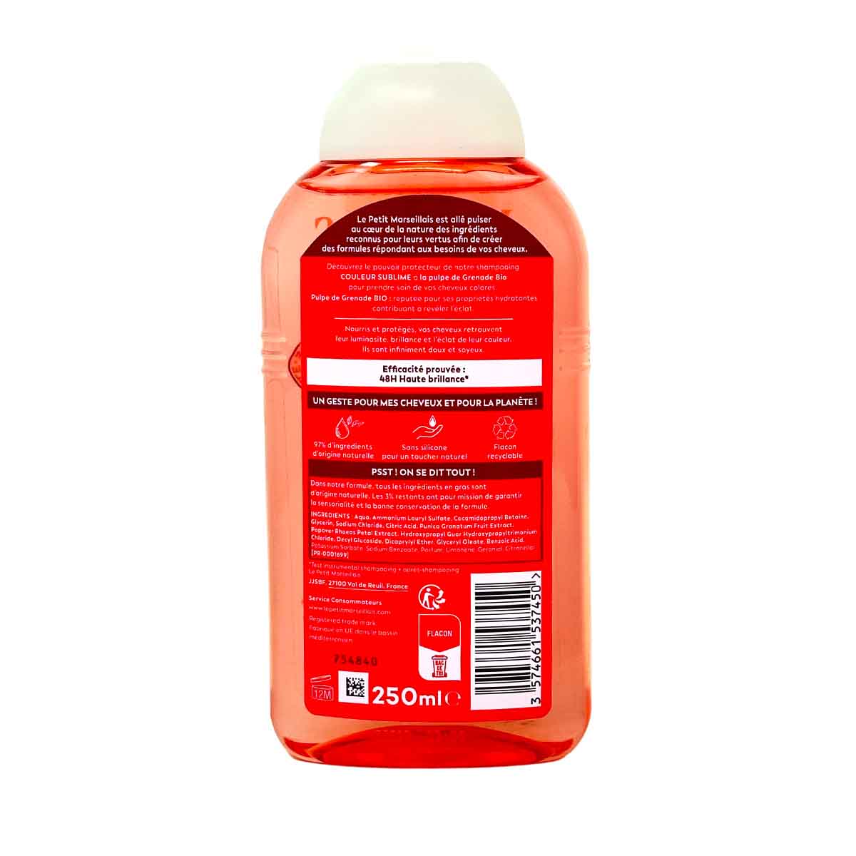 Le Petit Marseillais Bio Shampoo Mohn Granatapfel 250ml für gefärbtes Haar