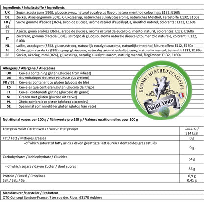 Saint-Ange Minze/Eukalyptus-Pastillen – Handgefertigte Pastillen aus Frankreich, 50g