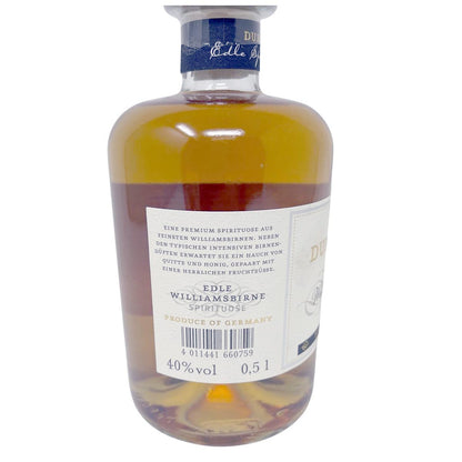 Durbacher Edle Williamsbirne – Edler Birnenbrand 40% Vol. 0,5L – Hochwertiger Obstbrand
