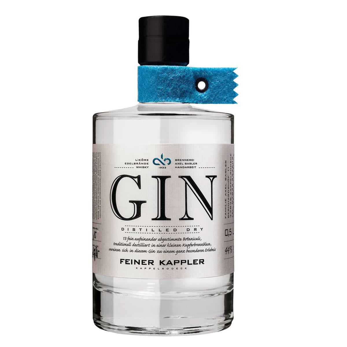 FEINER KAPPLER Kappelrodeck DISTILLED DRY GIN  0,5 Liter 44% aus dem Schwarzwald
