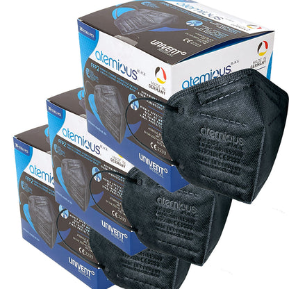 atemious PRO 2 BLACK  FFP2 Maske schwarz einzeln oder lose verpackt