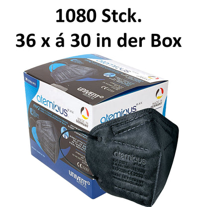 atemious PRO 2 BLACK  FFP2 Maske schwarz einzeln oder lose verpackt
