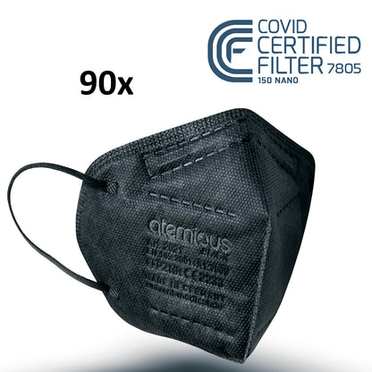 atemious PRO 2 BLACK  FFP2 Maske schwarz einzeln oder lose verpackt