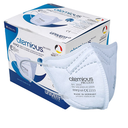 atemious PRO 2 XXS, FFP2 Maske EN149:2001+A1:2009 CE 2233 ACHTUNG! KLEINE PASSFORM