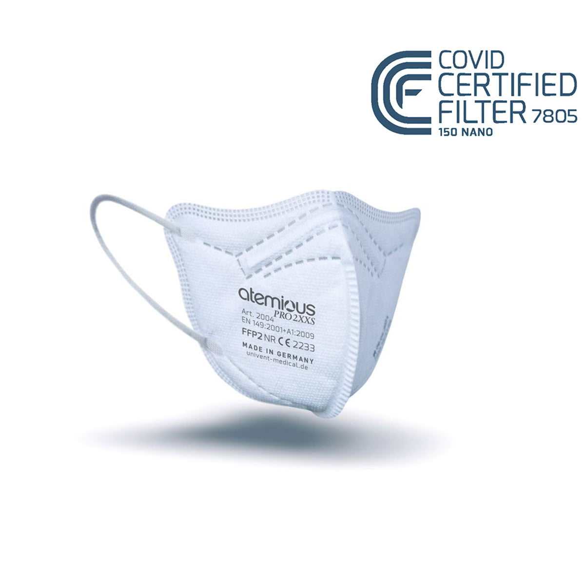atemious PRO 2 XXS, FFP2 Maske EN149:2001+A1:2009 CE 2233 ACHTUNG! KLEINE PASSFORM